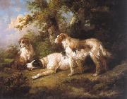Dogs In Landscape - Setters Pointer George Morland